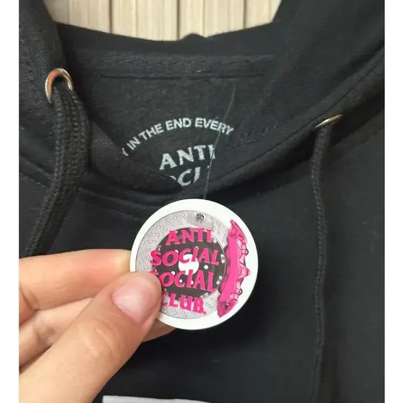 Anti Social Social Club No Hope For Us Black Hoodie Size M